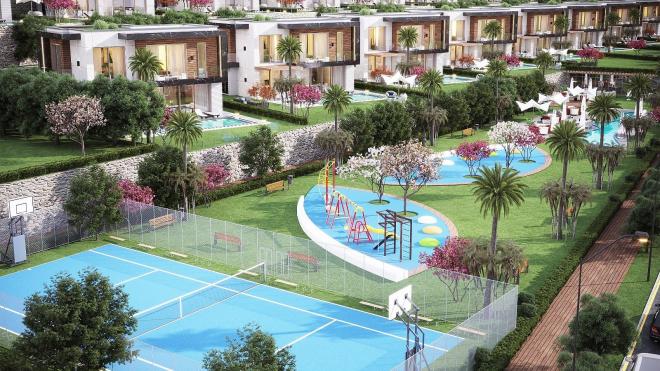 Вилла 4+1 с видом на море в Бодрум