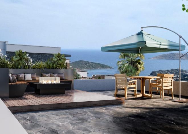 Вилла 4+1 с видом на море в Бодрум