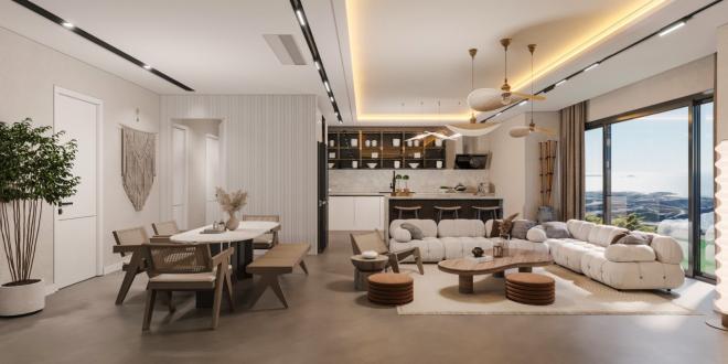 Вилла 4+1 с видом на море в Бодрум