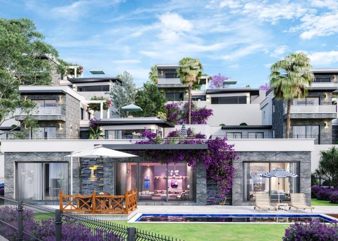 Вилла 6+1 с видом на море в Бодрум