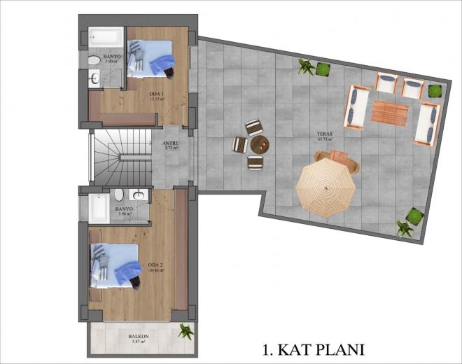 Вилла 6+1 с видом на море в Бодрум