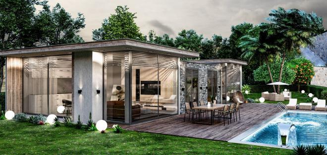 Вилла 3+1 с видом на море в Бодрум