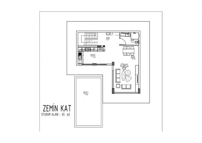 Вилла 3+1 с видом на море в Бодрум