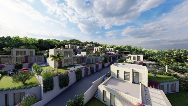 Вилла 4+1 с видом на море в Бодрум