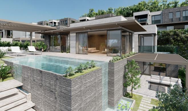 Вилла 5+2 с видом на море в Бодрум