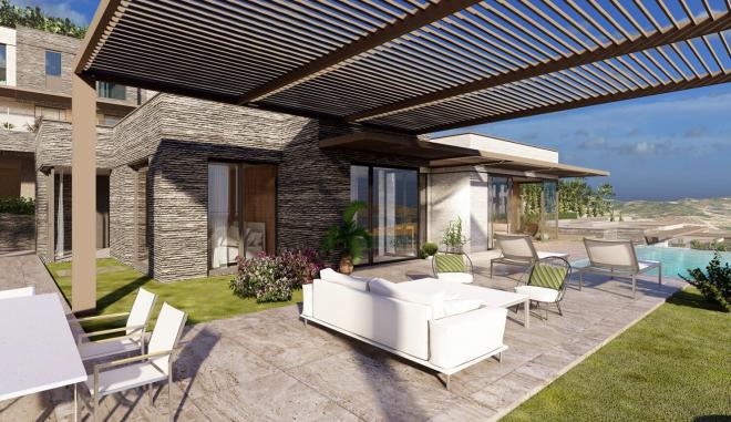 Вилла 5+2 с видом на море в Бодрум