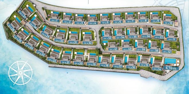 Вилла 4+1 с видом на море в Бодрум