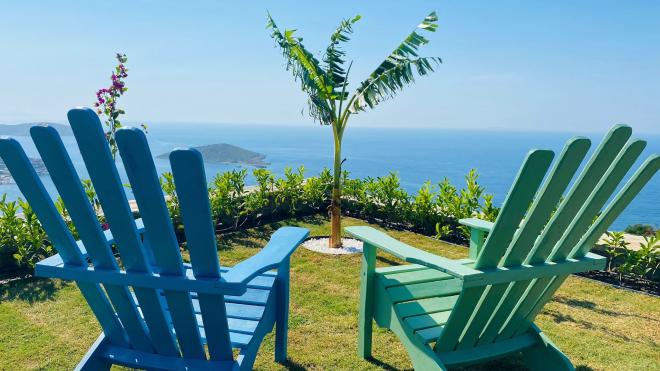 Вилла 5+1 с видом на море в Бодрум