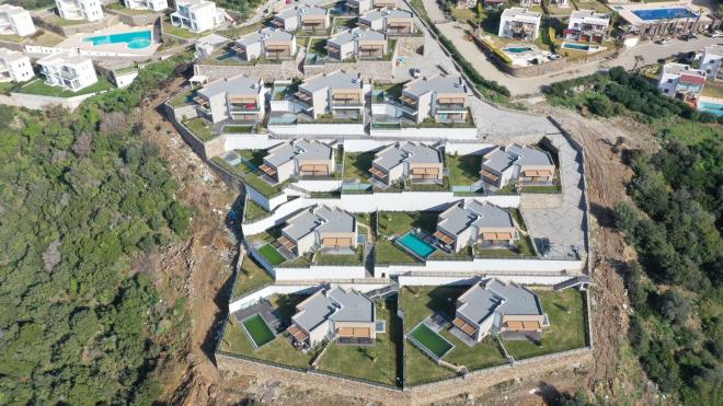 Вилла 5+1 с видом на море в Бодрум