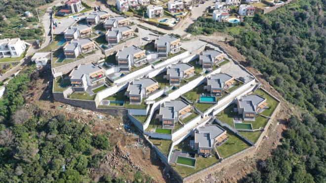 Вилла 5+1 с видом на море в Бодрум