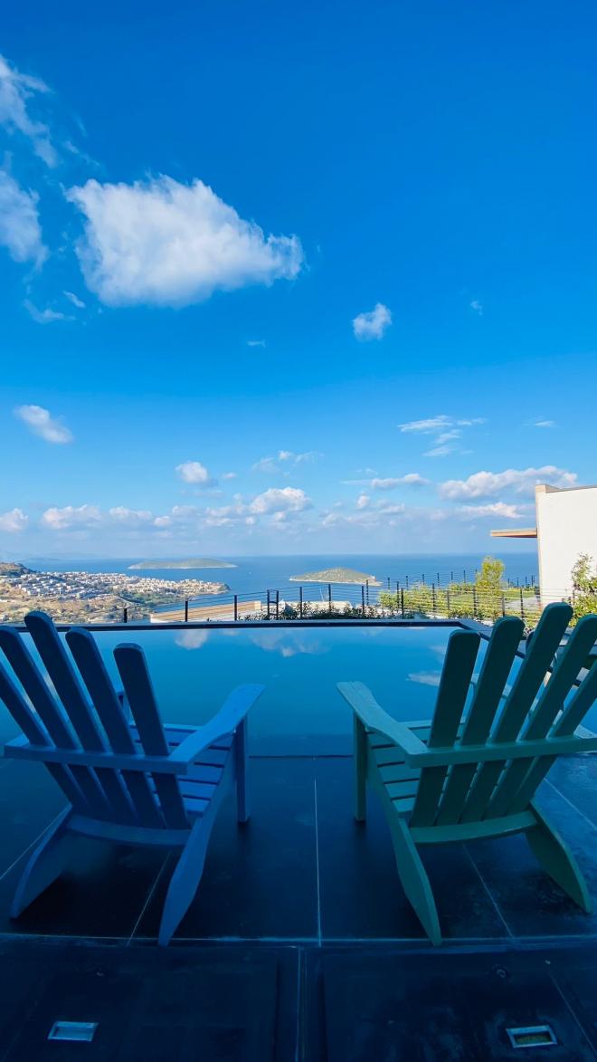 Вилла 5+1 с видом на море в Бодрум