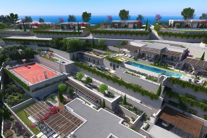 Вилла 6+2 с видом на море в Бодрум