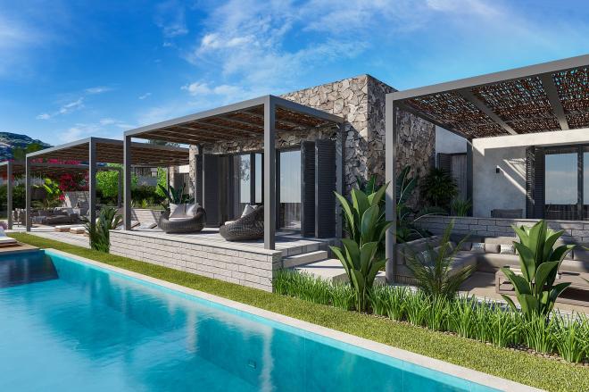 Вилла 6+2 с видом на море в Бодрум