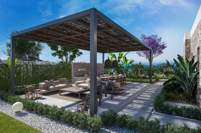 Вилла 6+2 с видом на море в Бодрум