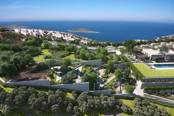 Вилла 6+2 с видом на море в Бодрум