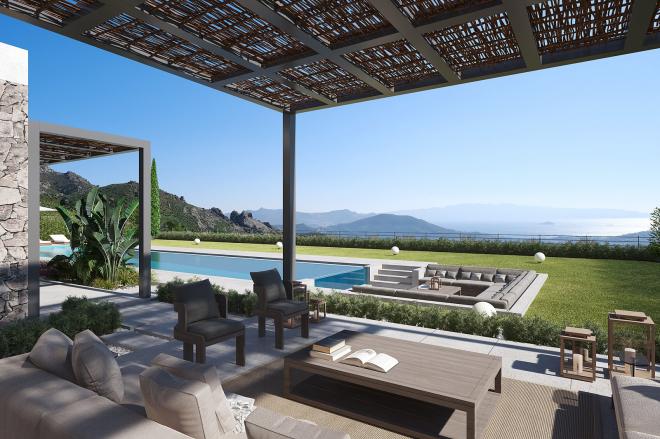 Вилла 6+2 с видом на море в Бодрум