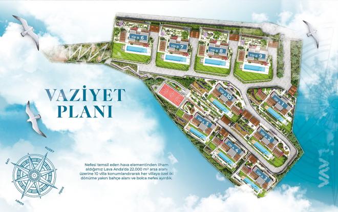 Вилла 6+2 с видом на море в Бодрум