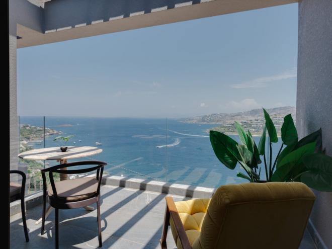 Квартира 1+1 с видом на море в Бодрум