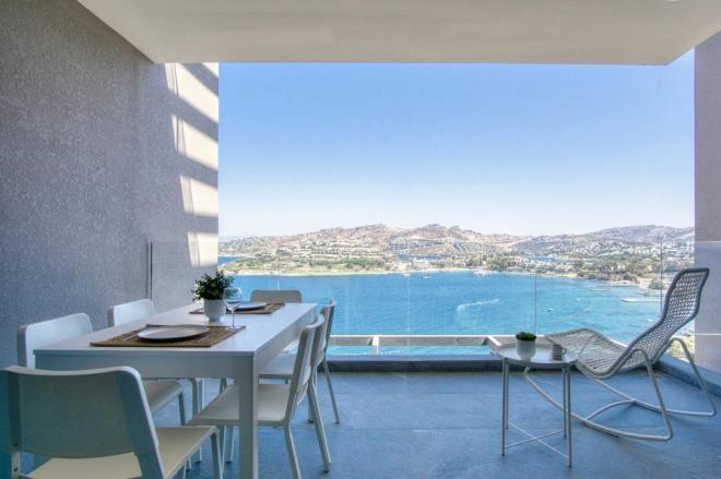 Квартира 3+1 с видом на море в Бодрум