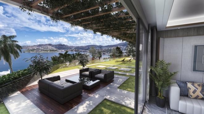 Квартира 3+1 с видом на море в Бодрум