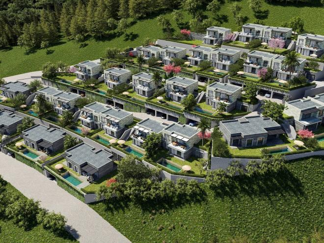 Вилла 4+1 с видом на море в Бодрум