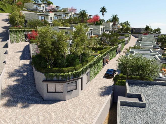 Вилла 4+1 с видом на море в Бодрум