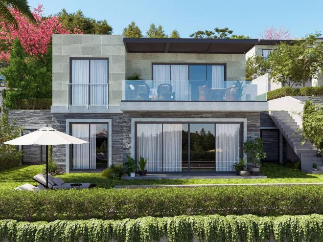 Вилла 5+1 с видом на море в Бодрум