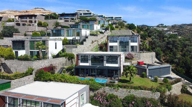 Вилла 5+1 с видом на море в Бодрум