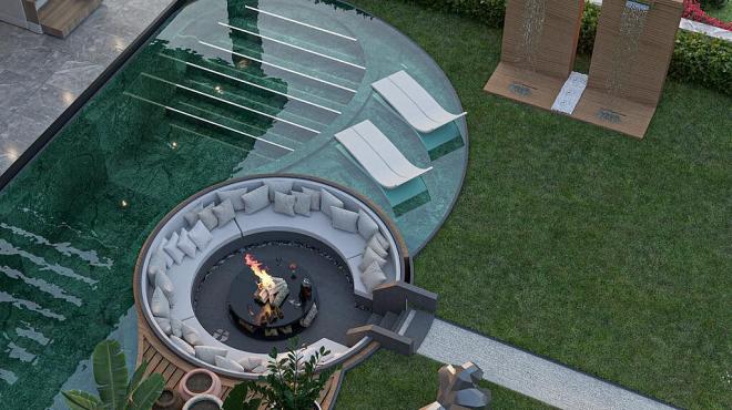 Вилла 4+1 с видом на море в Бодрум