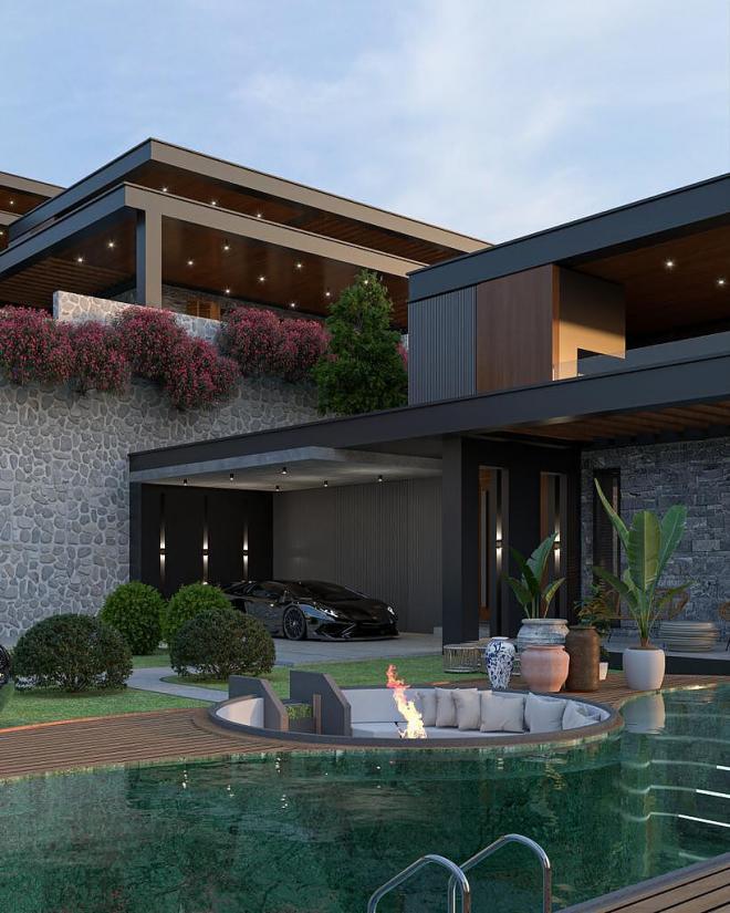 Вилла 4+1 с видом на море в Бодрум