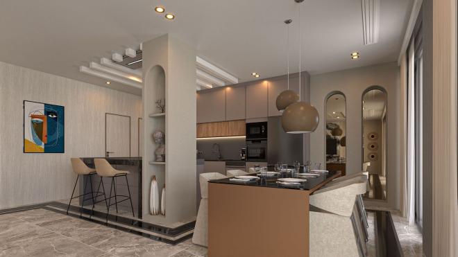 Вилла 4+1 с видом на море в Бодрум