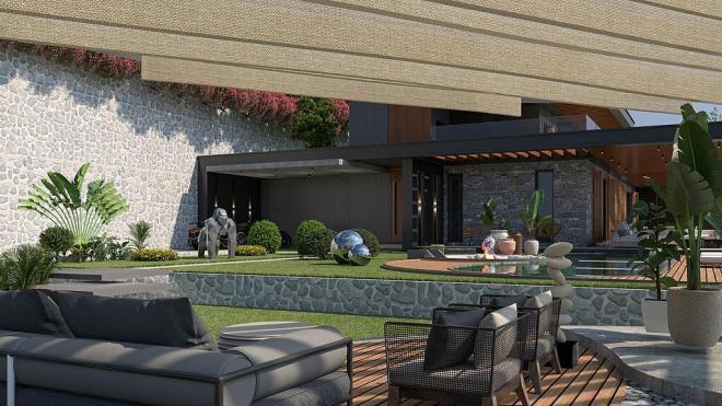 Вилла 4+1 с видом на море в Бодрум