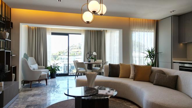 Квартира 1+1 с видом на море в Бодрум