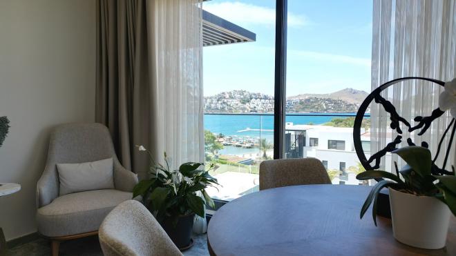 Квартира 1+1 с видом на море в Бодрум