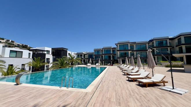 Квартира 1+1 с видом на море в Бодрум