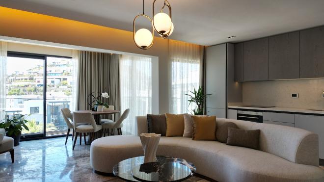 Квартира 2+1 с видом на море в Бодрум