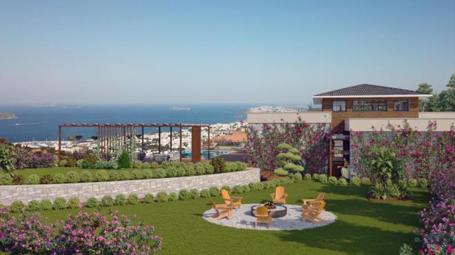 Вилла 4+3 с видом на море в Бодрум