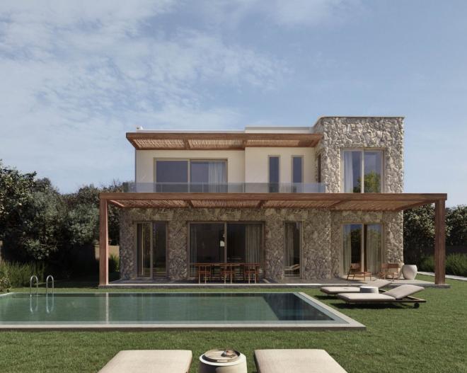 Вилла 3+1 с видом на море в Бодрум