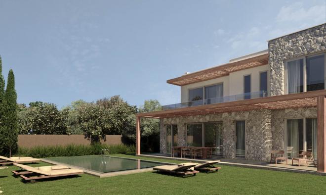 Вилла 3+1 с видом на море в Бодрум