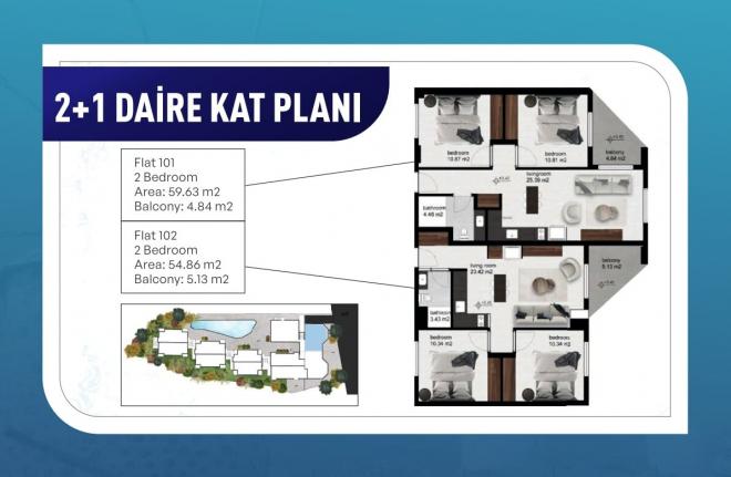 Квартира 1+1 в Бодрум