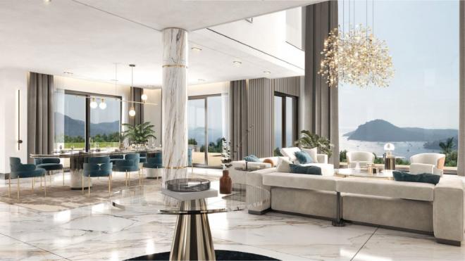 Вилла 4+1 с видом на море в Бодрум