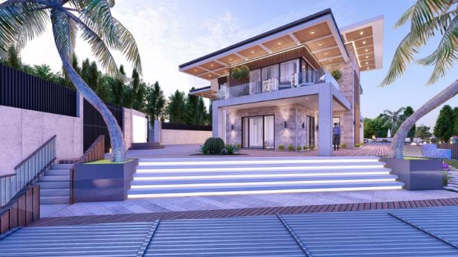 Вилла 4+1 с видом на море в Бодрум