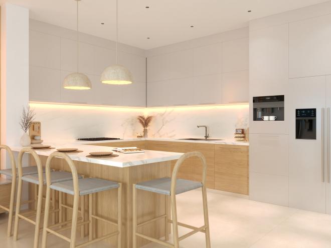 Квартира 3+1 с видом на море в Бодрум