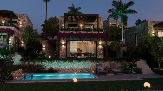 Вилла 4+1 с видом на море в Бодрум