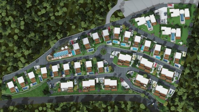 Вилла 4+1 с видом на море в Бодрум