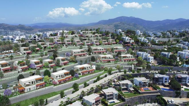 Вилла 4+1 с видом на море в Бодрум