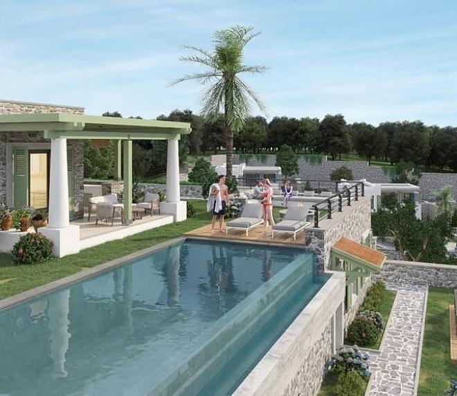 Вилла 5+1 с видом на море в Бодрум