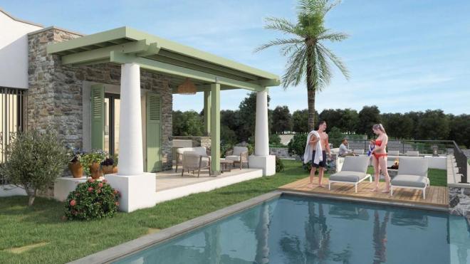 Вилла 5+1 с видом на море в Бодрум