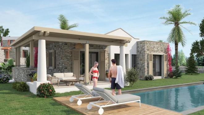 Вилла 5+1 с видом на море в Бодрум