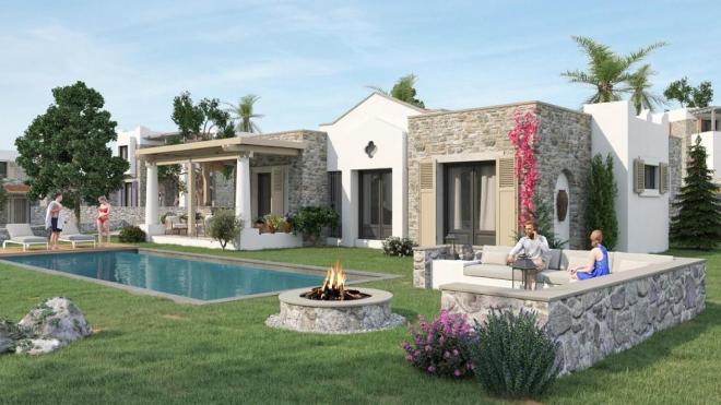 Вилла 5+1 с видом на море в Бодрум